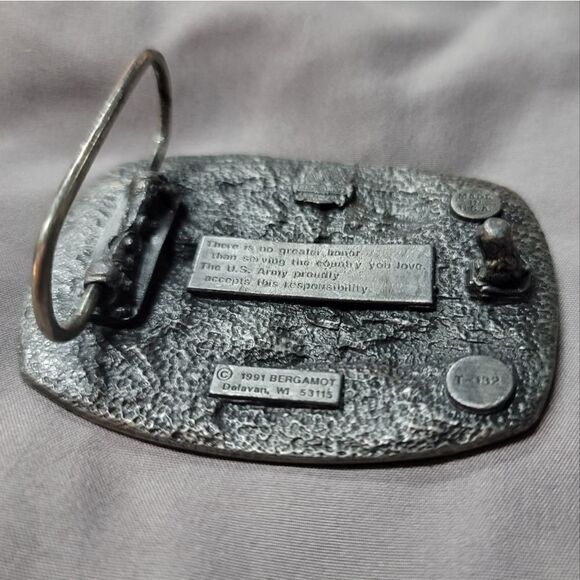 Vintage 1991 U.S. Army commemorative belt buckle by Bergamot - made in the USA - Picture 4 of 8